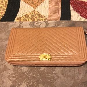 Chanel tan hand bag/wallet